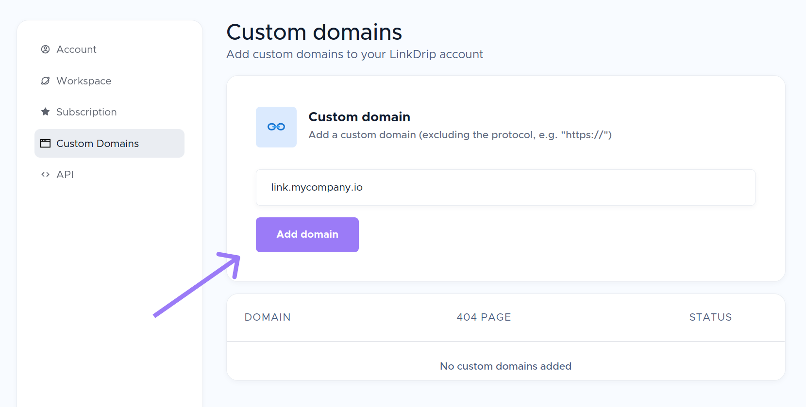 Add custom domain